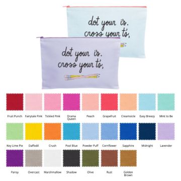 XL Colored Cotton Zipper Pouch